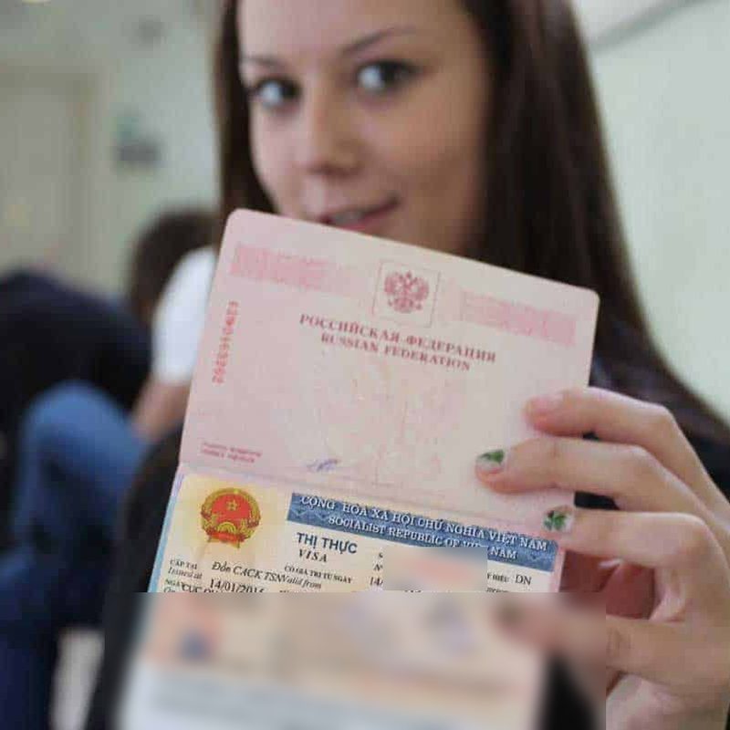 Passport with a Vietnamese visa